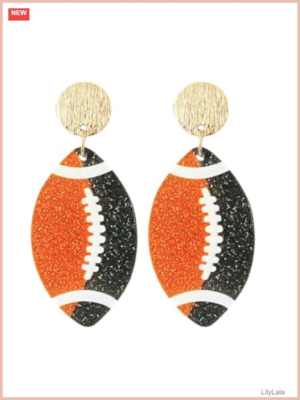 Football Dangle Drop Earrings Acrylic Alloy Game Day Jewelry for Women